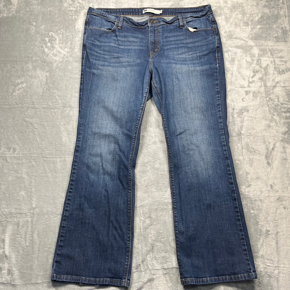 Levi's 590 Bootcut Jeans Women Blue Medium Wash Denim Mid Rise Flap Pocket 18W